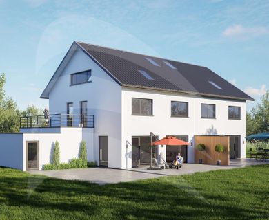 Passau-Ries: Große Neubau-Doppelhaushälfte in begehrter Lage mit Süd-West-Garten – KFW 40