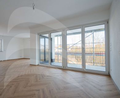 Erstbezug: Barrierefreie 3-Zimmer-Wohnung im KfW40-QNG-Bauweise mit Balkon mit Blick ins Grüne